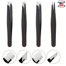 4/8x Stainless Steel Eyebrow Tweezers Eyebrow Clip 4Piece Hair Beauty Pluckers