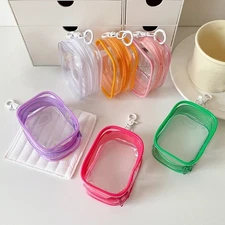 1pc Clear PVC Coin Purse Zip Mini Headset Storage Bag Display Case Pendant Small