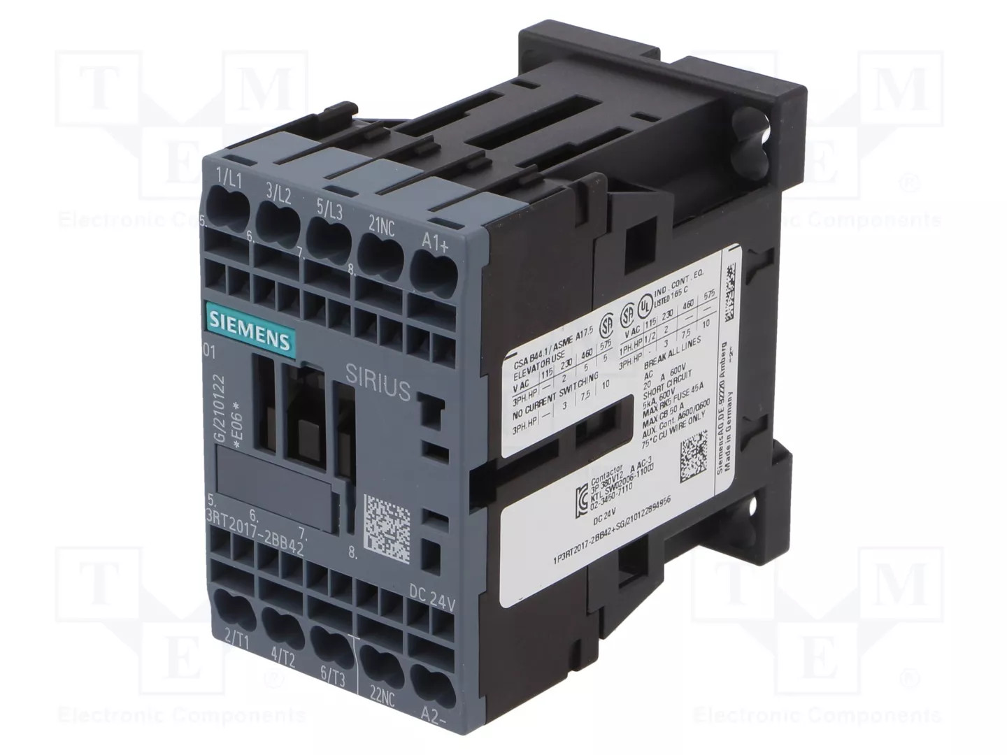 SIEMENS 3RT2017-2BB42 Contactor