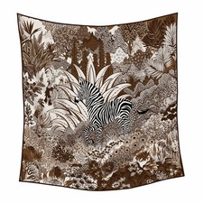 Women's 90x90cm Silk Wool Square Scarf Horse Equestrian Print Hand RolledBandana