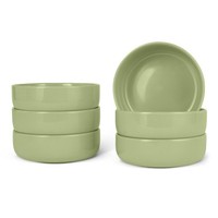 Amazon Basics 6-Tlg. Steinzeug-Schalen Set 14Cm SpüLmaschinenfest OlivgrüN
