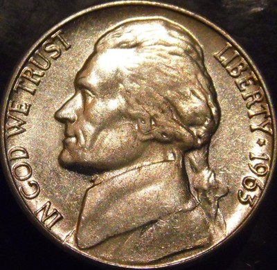 1963-D Jefferson Nickel Gem BU Almost Full Steps Uncirculated