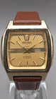 Vintage 1970s Seiko 5 7009 Automatic Arabic Day Date Gold Dial 17 Jewels Running