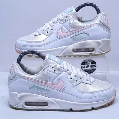 Nike Air Max 90 UK Größe 5 Turnschuhe Weiß Rosa Turnschuhe Schuhe Mädchen / Damen