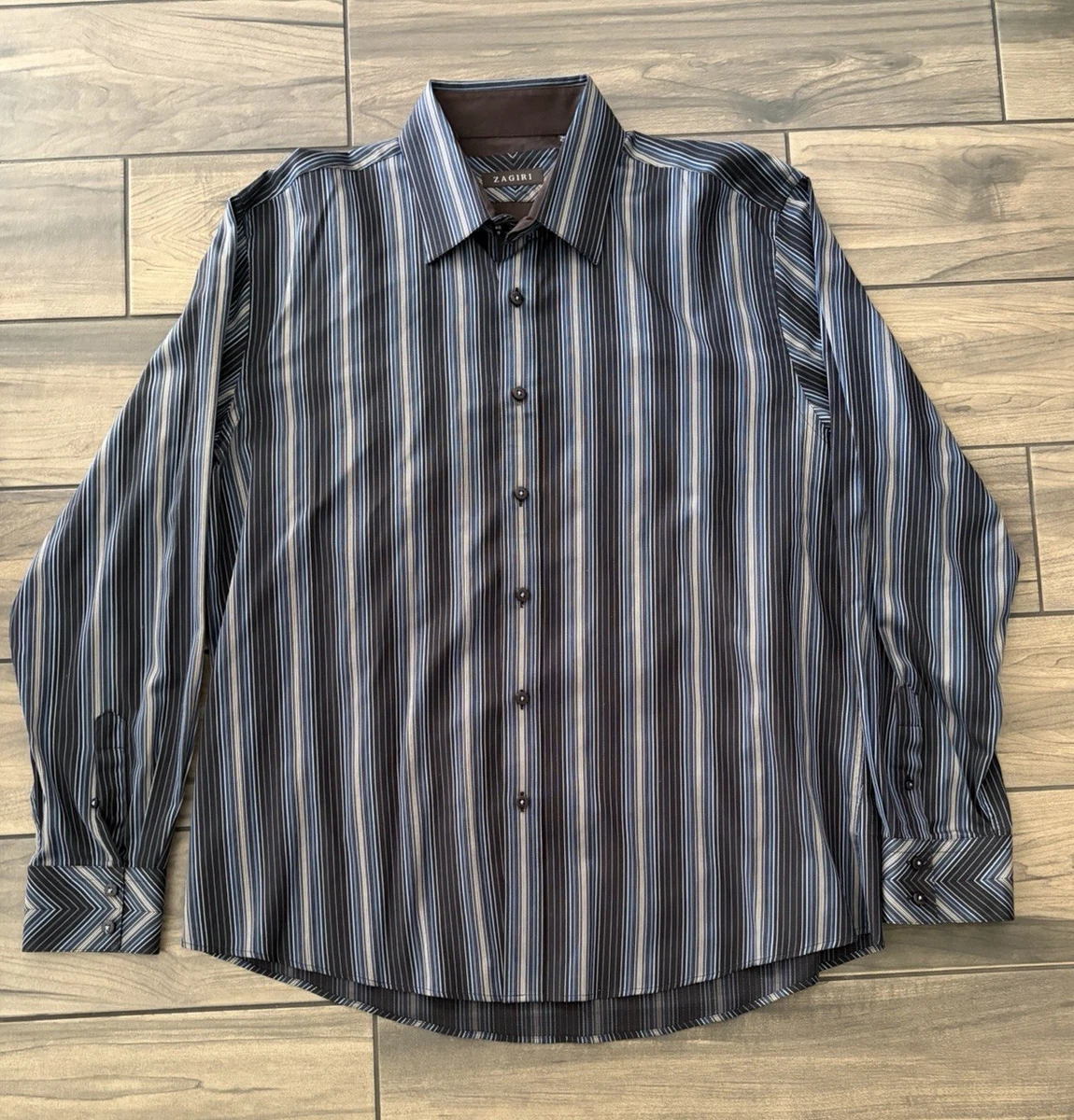 zagiri dress shirts Zagiri Mens Button Down Long Sleeve Stripe Shirt