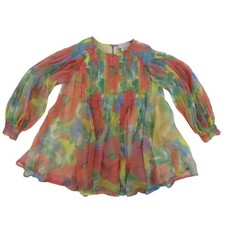 Stella McCartney Kids Girls 3T 3 Years All Silk Watercolor Floral Flower Dress