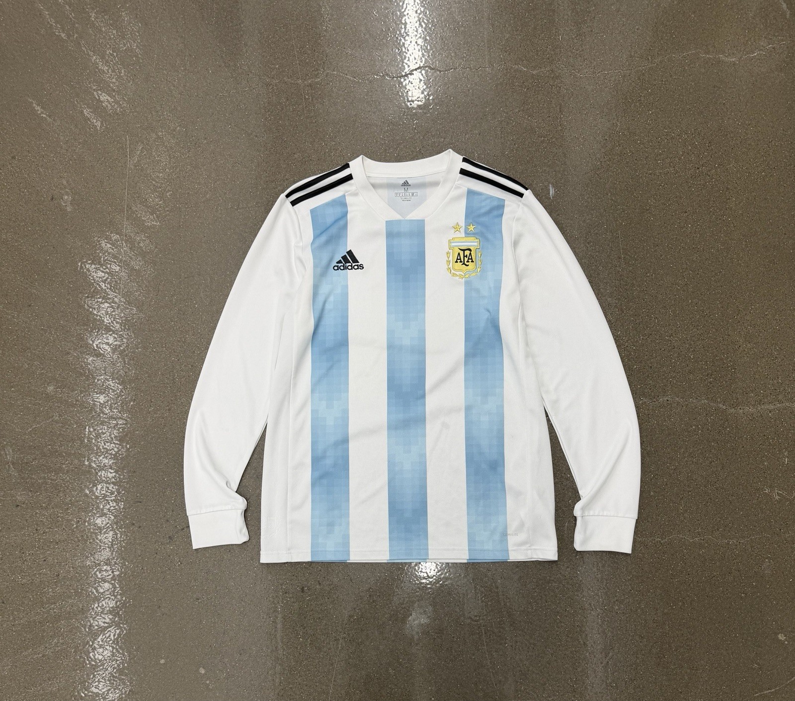2018 Argentina Adidas Soccer FIFA World Cup Messi Rare Long Sleeve Jersey Size M