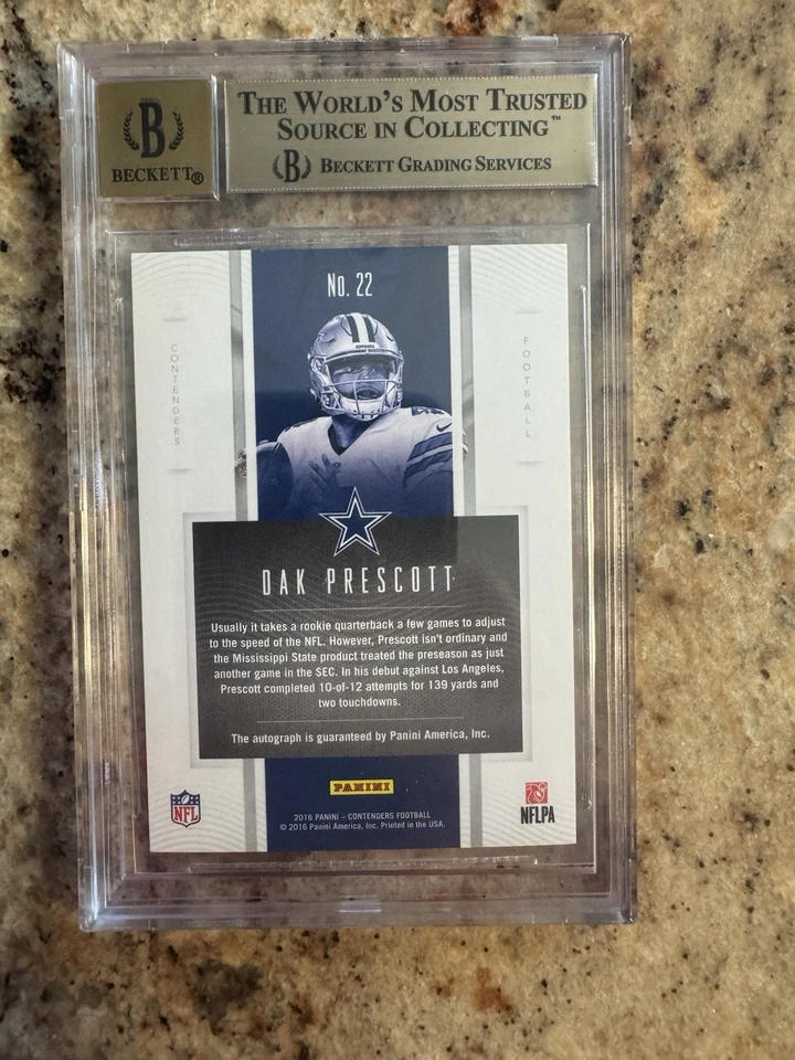 Dak Prescott 2016 Panini Contenders Rookie of the Year Auto RC #22 | BGS 9.5 - Image 2 of 2