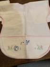 FOUR vtg 1950s Hand Embroidered Animals BABY BIBS & Pillow Case all handmade — photo 6