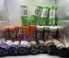 Halloween Deco Mesh Lot 18 Rolls Orange Purple Black Green Wreath Craft Sealed