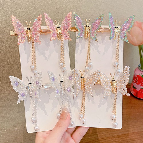Elegant Tassel Butterfly Hairpins Moving Flying Girls Shiny Hair Clips Barrettes - Picture 8 of 16