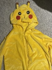Pikachu Pyjamas Cute Costume Bodysuit with pockets 4ft 11' to 5ft 3' Zipperless