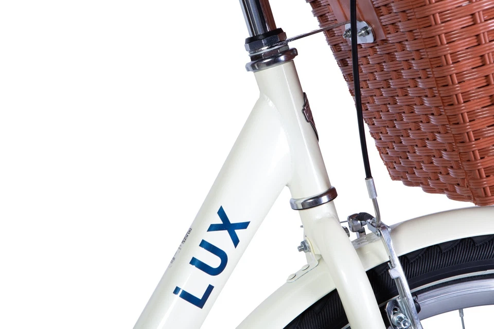 Fahrrad City Damen 26" Korb Stadt Retro Gepäckträger Stahl Weiß RH 43cm - Bild 2 von 2