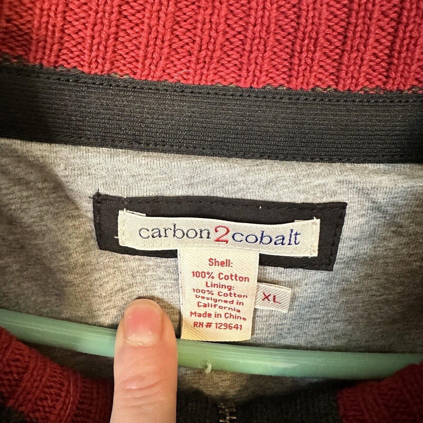 Carbon 2 Cobalt Mens Dark Grey Cadigan Sweater XL… - image 3