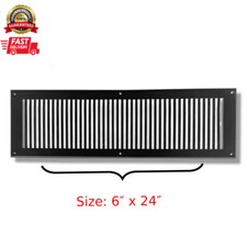 Heavy Duty Black Floor Return Air Grill 6 x 24 Contemporary Design VR102