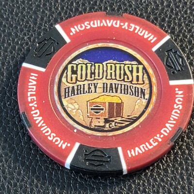 GOLD RUSH HD - NEVADA (Red/Black Full Color) Harley Davidson Poker Chip
