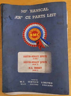 FABRIK AUSTIN-HEALEY SPRITE MG MIDGET MECHANIKER SERVICE TEILLISTE 1969 AKD 3566