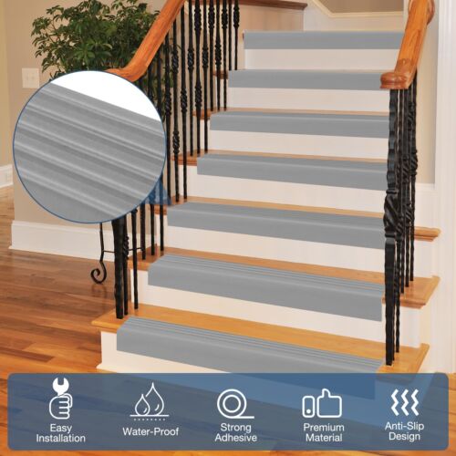 4 Inch x 10Ft Self Adhesive Stair Edge Trim Stair Nosing Rubber Edge Protector - Picture 5 of 6
