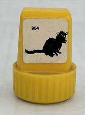 Black Cat Rubber Stamp Plastic Halloween Scruffy Kitty 954