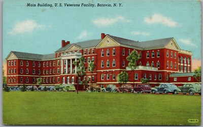 Main Building US Veterans Facility Batavia New York Postcard W370