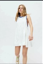 Urban Outfitters UO Hadley Contrast Trim Mini Dress Racerback White Size XS