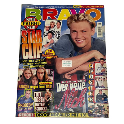 Vintage RARE Bravo German Music Magazine JULY 1997,Daniel Hartwig,Prodigy,Hanson