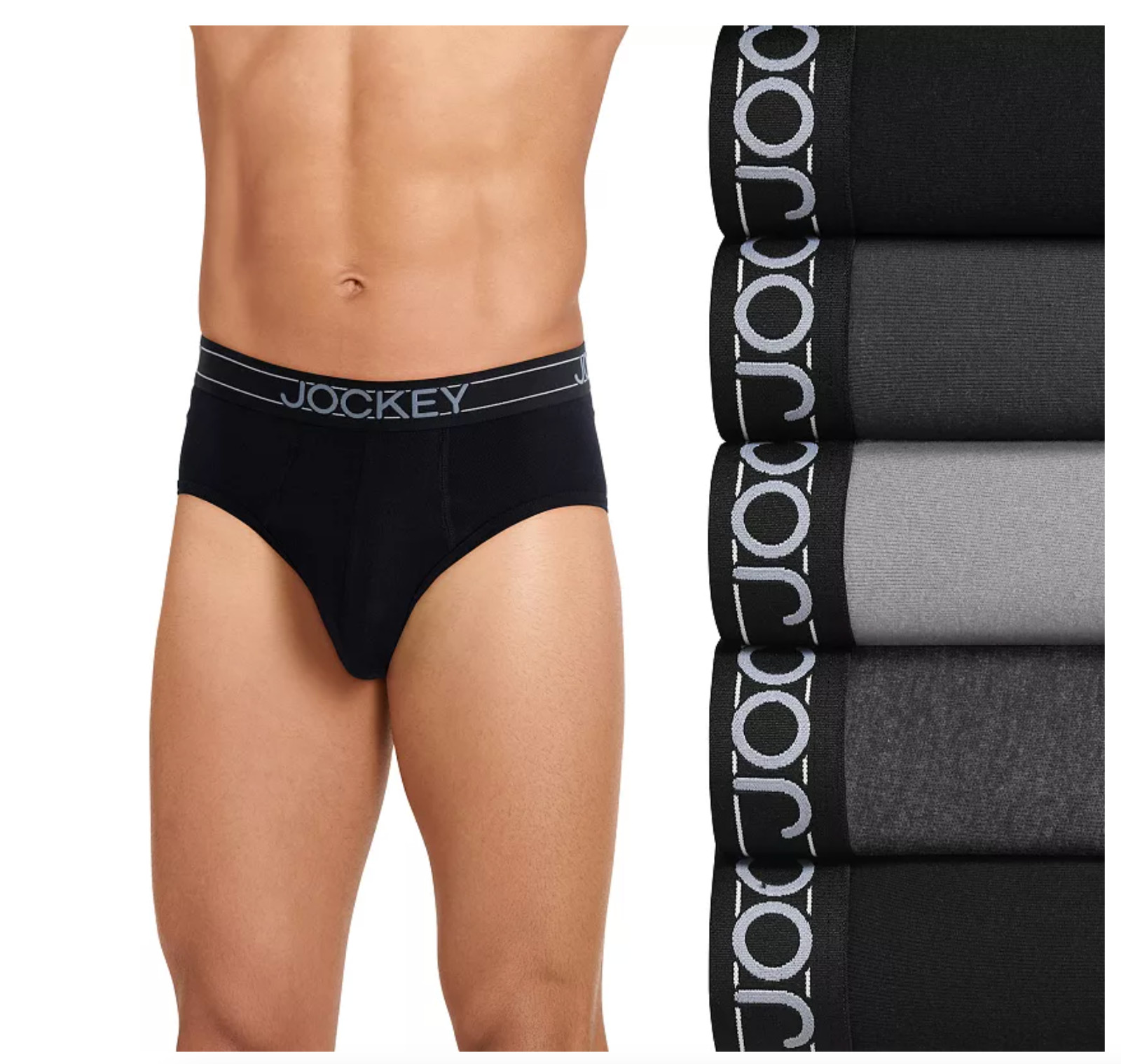 's Jockey 5-pack Cotton Blend Briefs (multi Gray) Underwear