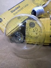 Vintage GE 6 40 w 130v light bulbs 480L 1500 lf Hrs Reg