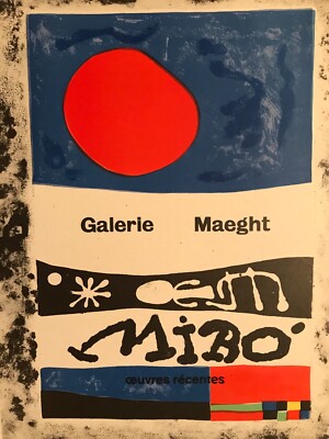 1959 Joan Miro Poster Galerie Maeght Original Lithograph Mourlot 