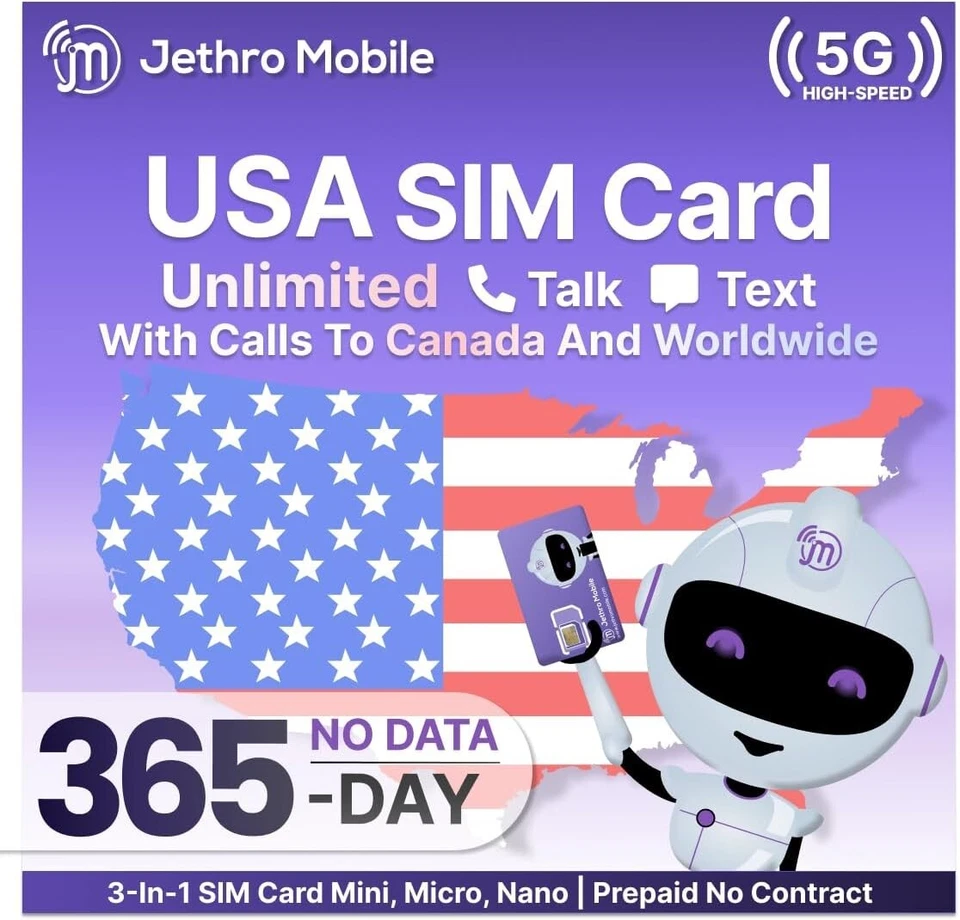 Unlimited Talk & Text Phone Plan | Easy 12-Month Prepaid SIM by Jethro Mobile - Image 3 of 4