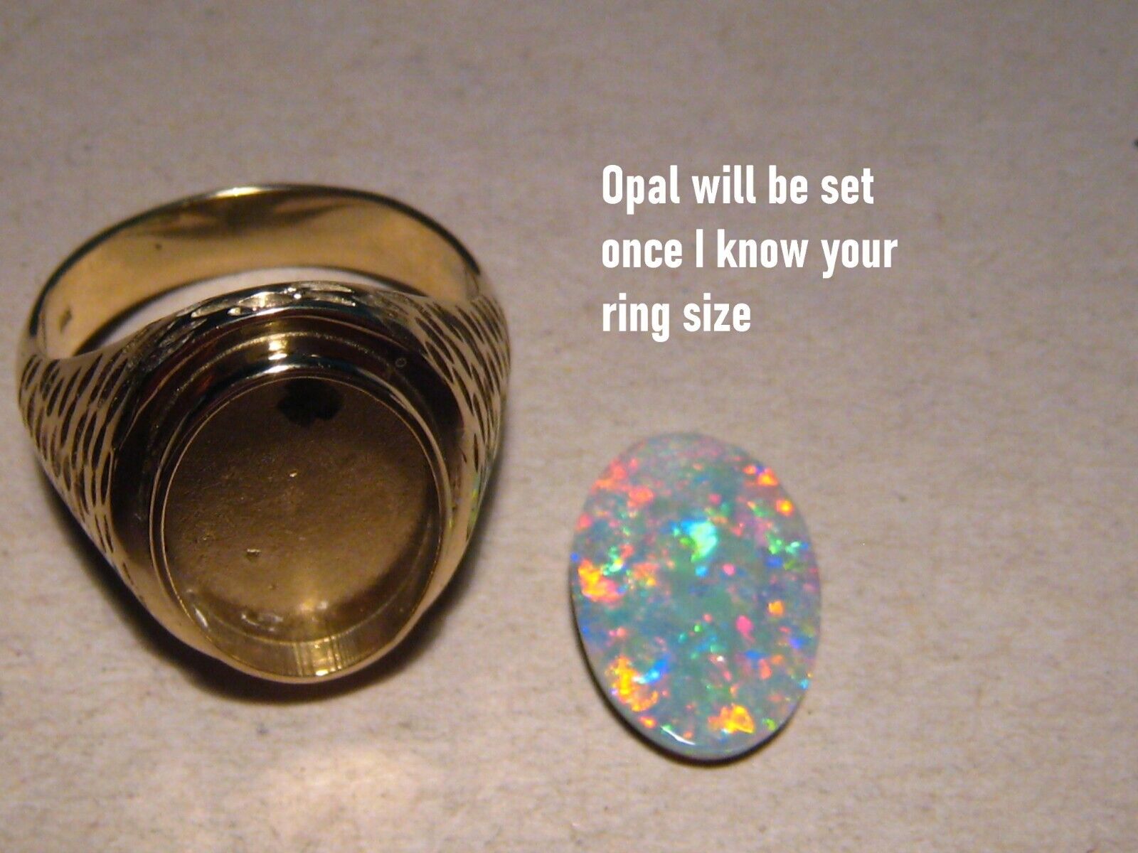 Large Men's Opal Ring -- 13 grams of solid 14k Yellow Gold | eBay