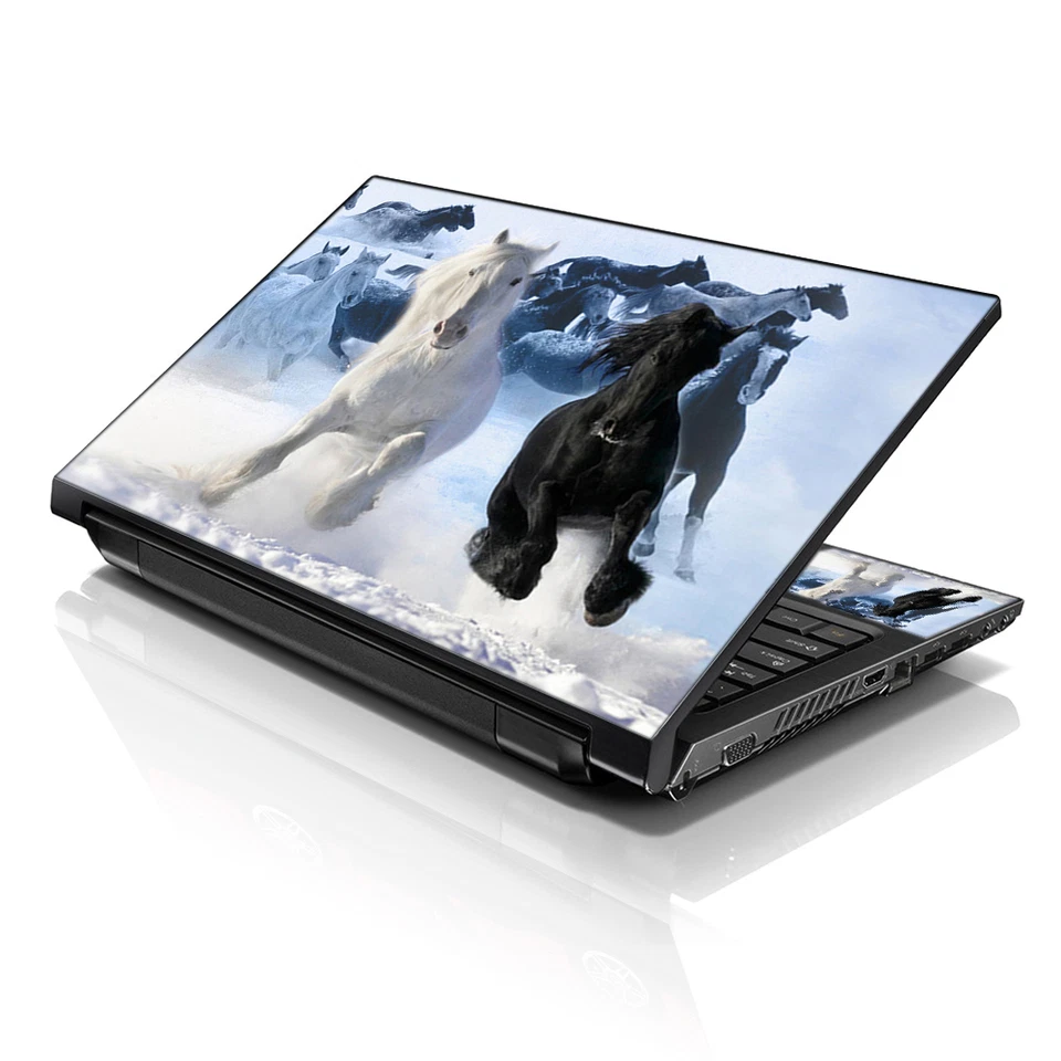 Laptop Skin Sticker Notebook Decal Horses Winter for Dell Apple Asus HP 13"-16" - Image 2 of 4