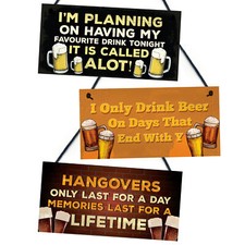 Bar Accessories 3pcs Bundle Novelty Hanging Bar Signs Home Garden Bar Pub