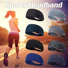 Sports Headband for Men Women Moisture Wicking Sweatband Elastic Wide Hair Band