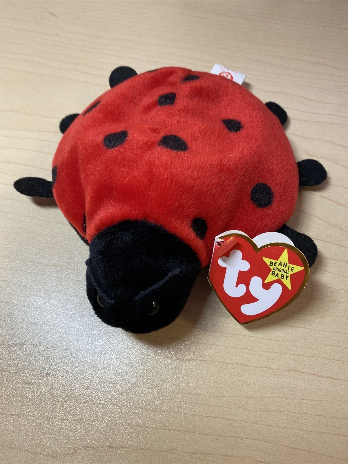 TY Beanie Baby Lucky The Ladybug with Spots, PVC Pellets, And Ra