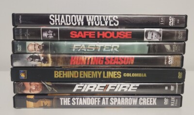 Action DVD Lot 7 Shadow Wolves, Safe House, Faster, Hunting Season Fire Fire!   