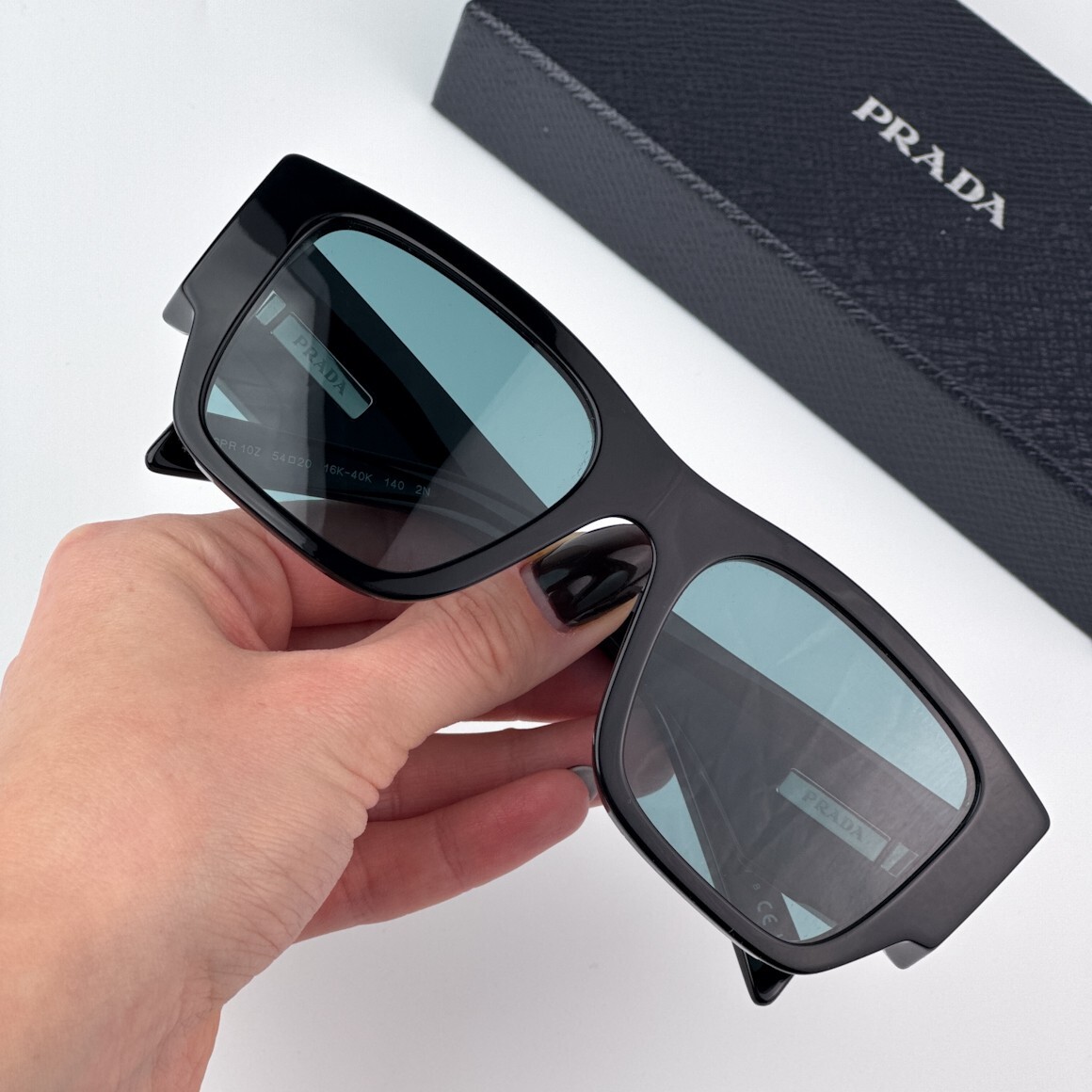 Prada Men Sunglasses Black Petrol Green Square PR10ZS 16K40K  display picture 3