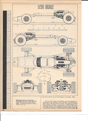 1966 Cooper Maserati F1 Scale/Plans Slot Car Vintage Mag Article