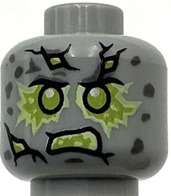 Lego New Light Bluish Gray Minifigure Head Dual Sided Stone