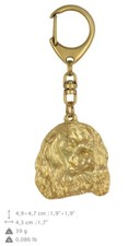 King Charles Spaniel - gold plated keyring with a dog, quality, Art Dog USA