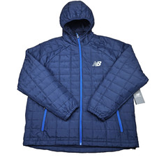 New Balance Men  s Medium Blue Quilted Puffer Tech Winter Jacket NWT