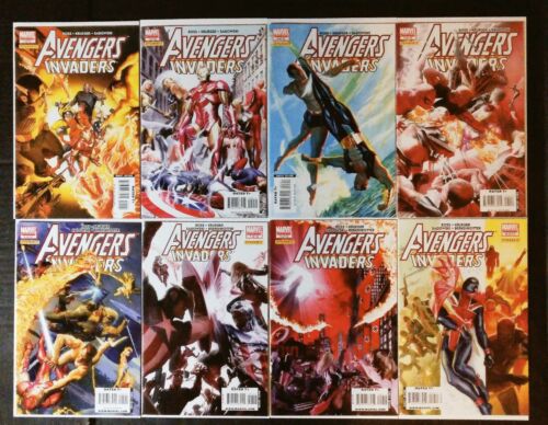 Marvel Comic Lot Avengers/Invaders #1-5, 7, 9-10, Skizzenbuch Juli 2008 Dynamit  - Bild 1 von 20