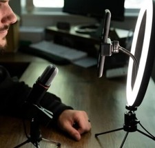 McStreamy 10" Ring Light Kit with Microphone Phone Clamp Holder Stand New