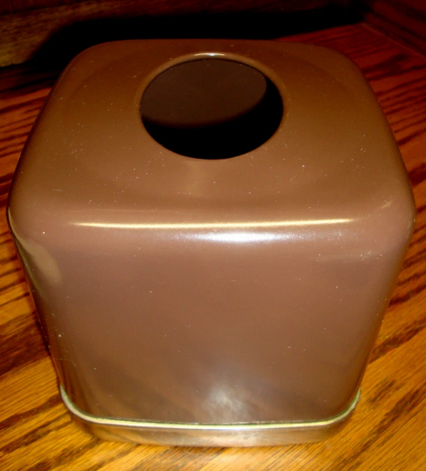 Cubierta/soporte para caja de pañuelos InterDesign marrón + borde plateado - decoración de tocador de colección L22 Foto 3 de 4