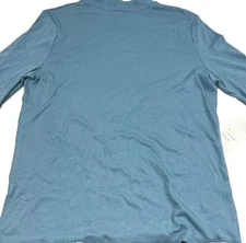 NEW A New Day Womens Blue Mock Turtleneck Ribbed Shirt SOFT & STRETCHY Sz Large