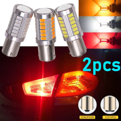 2Pcs Turn Signal Light 1156 1157 3156 3157 7440 7443 33 SMD 4014 LED 1R^^i