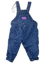 Vintage OshKosh B'gosh Denim Bubble Overalls Vestbak Bibs Size 12 months USA