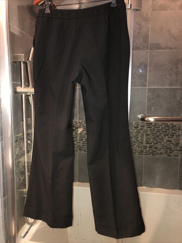 New York & Company Stretch Black Dress Cuffed Wide Leg Pants Sz 8 Average - Picture 5 of 10