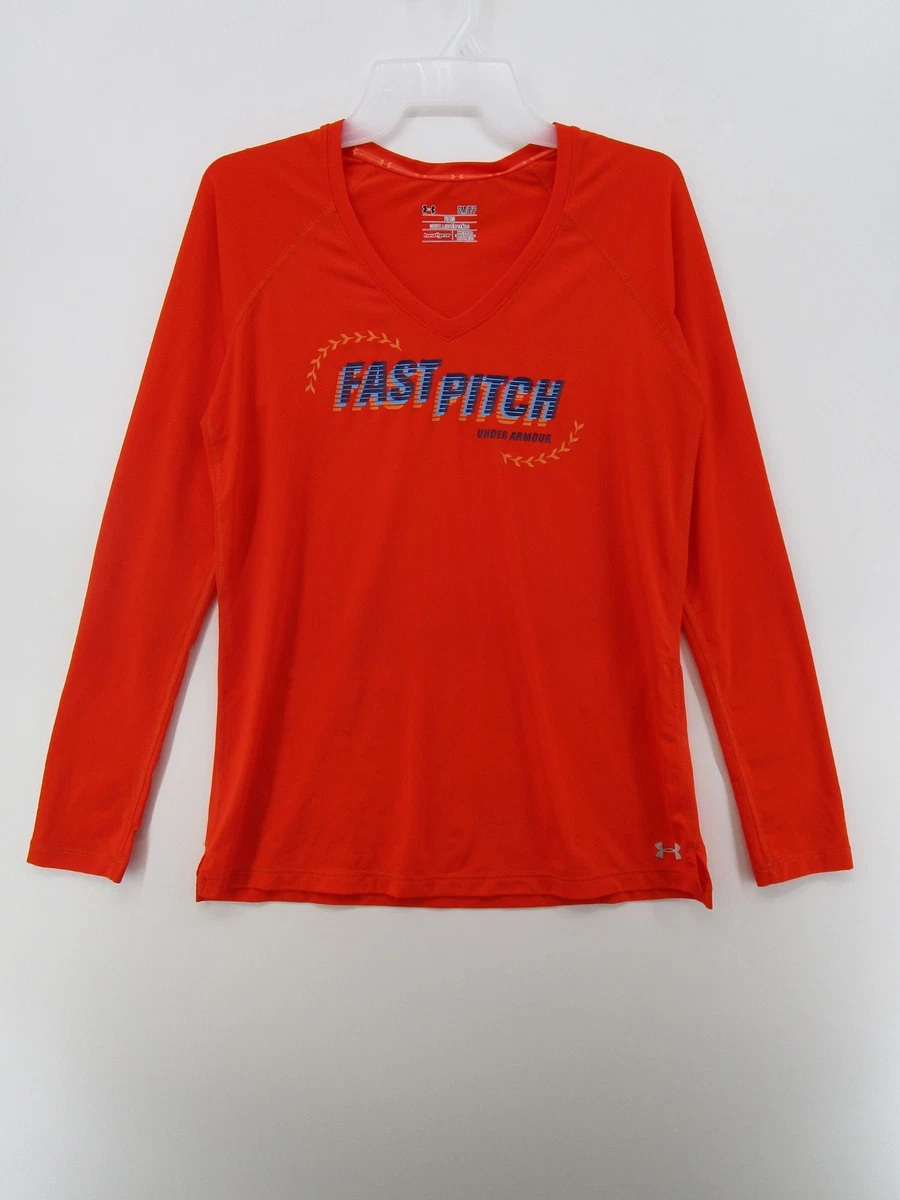 Under Armour Womens S Pullover V Neck Fitted Long Sleeve T Shirt