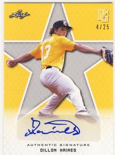 DILLON HAINES 2020 Leaf Perfect Game PG Yellow AUTO /25 STETSON